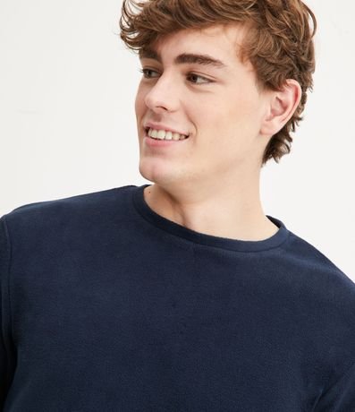 Pijama Largo en Fleece con Textura y Manga Larga 4