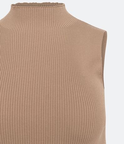 Blusa Musculosa Básica de Punto con Cuello Alto 7