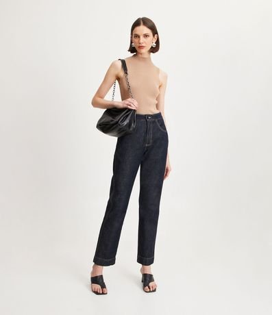 Blusa Musculosa Básica de Punto con Cuello Alto 2