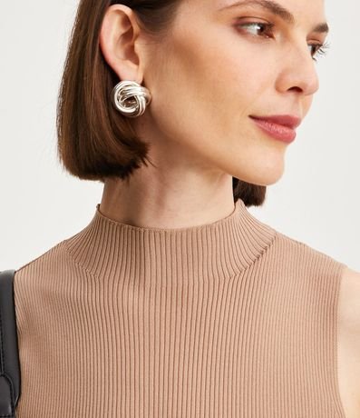 Blusa Musculosa Básica de Punto con Cuello Alto 4