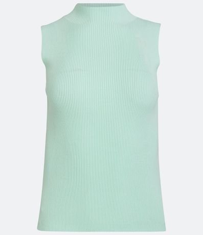 Blusa Musculosa Básica de Punto con Cuello Alto 6