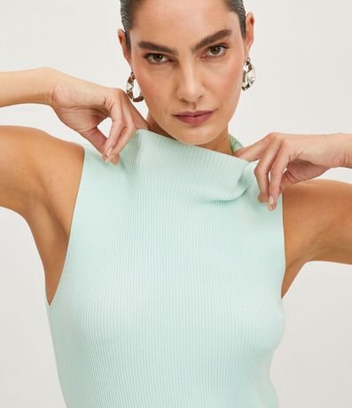 Blusa Musculosa Básica de Punto con Cuello Alto 5