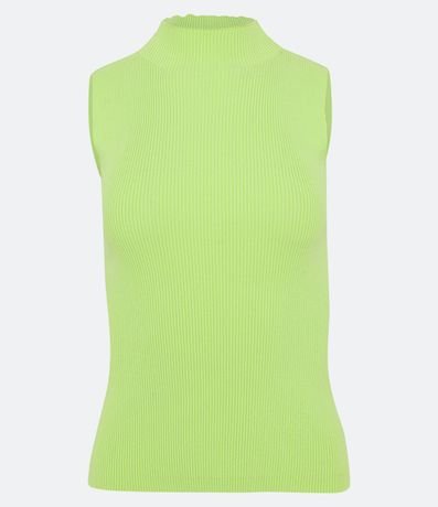 Blusa Musculosa Básica de Punto con Cuello Alto 5