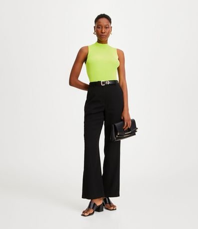 Blusa Musculosa Básica de Punto con Cuello Alto 2