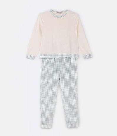 Pijama Largo en Plush con Estampado de Cuadros Curve & Plus Size 5