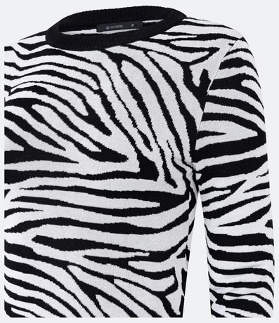 Blusa de Punto con Manga 3/4 y Estampa Animal Print Cebra 7