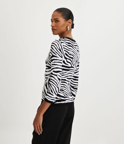 Blusa de Punto con Manga 3/4 y Estampa Animal Print Cebra 3
