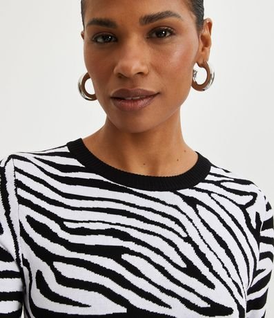 Blusa de Punto con Manga 3/4 y Estampa Animal Print Cebra 4