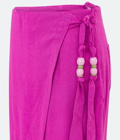 Pantalón Cruzado en Viscolino con Lazo Lateral 7