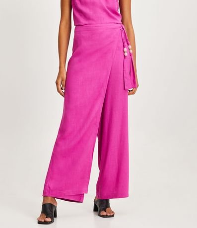 Pantalón Cruzado en Viscolino con Lazo Lateral 2