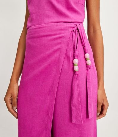 Pantalón Cruzado en Viscolino con Lazo Lateral 4