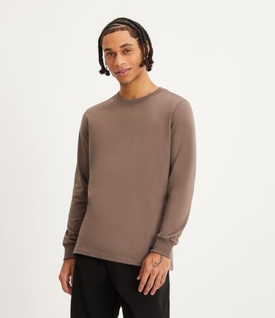 Remera Regular en Algodón Peruano con Puño Ajustado