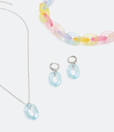 Conjunto de Collar y Caravana Infantil con Cadena Transparente 1