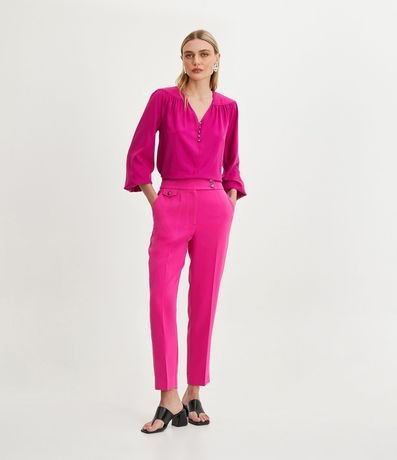 Blusa con Pliegues en los Hombros y Botones Delanteros 2