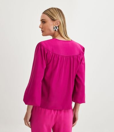 Blusa con Pliegues en los Hombros y Botones Delanteros 4