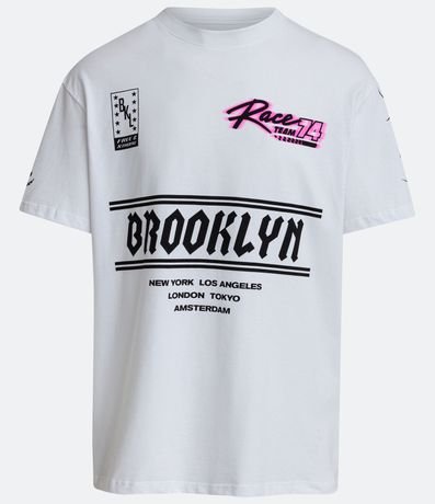 Remera Relaxed en Algodón con Estampado Brooklyn Race 1