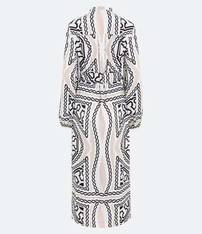 Vestido Chemise Midi en Satén con Estampa de Cadenas 7