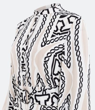 Vestido Chemise Midi en Satén con Estampa de Cadenas 8