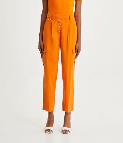 Pantalón Cargo en Viscosa con Cintura Cruzada 2