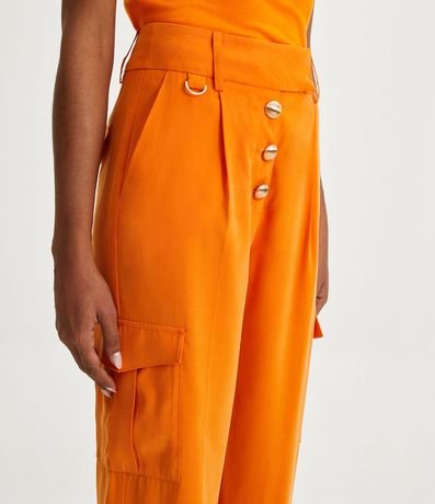 Pantalón Cargo en Viscosa con Cintura Cruzada 4