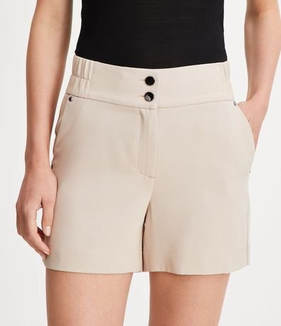 Bermuda con Cintura Elástica Sin Estampado 2