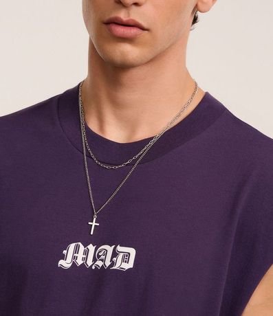 Collar Doble en Metal con Cadenas y Colgante de Cruz 4