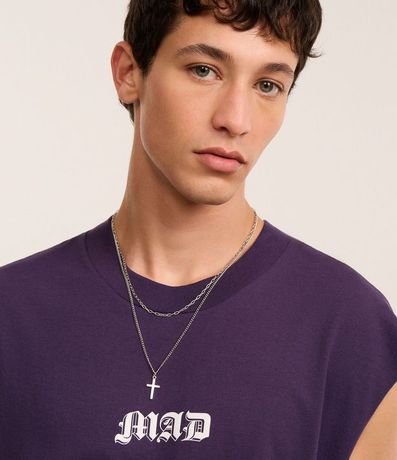 Collar Doble en Metal con Cadenas y Colgante de Cruz