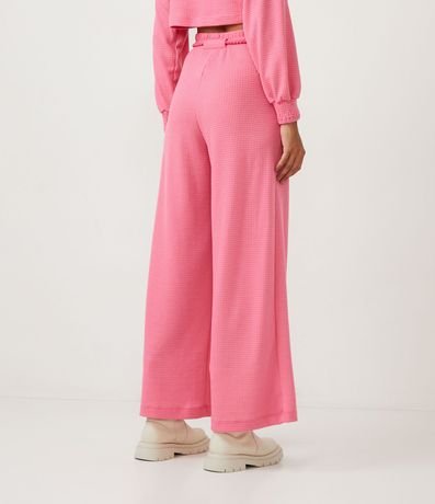 Pantalón Pantalona en Ribana Texturizada con Lazo de Cuerda 3