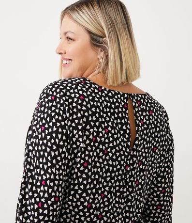 Vestido Corto en Viscosa con Estampado de Corazón y Elástico en la Cintura Curve & Plus Size 5