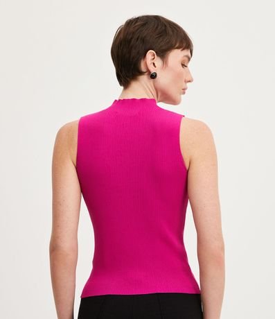 Blusa Musculosa Básica de Punto con Cuello Alto 4