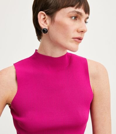 Blusa Musculosa Básica de Punto con Cuello Alto 5