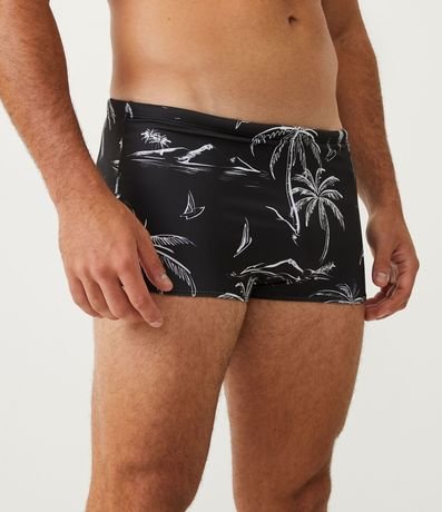 Sunga con Estampa Tropical y Lazo Interno