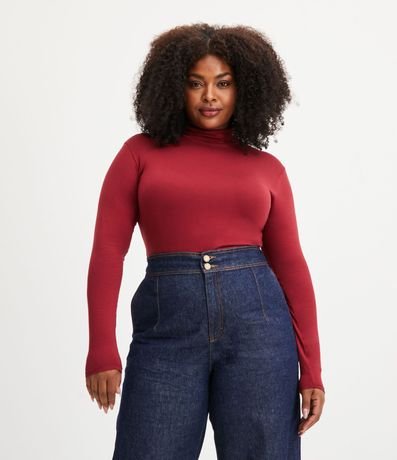 Blusa Básica en Viscolycra con Cuello Alto Curve & Plus Size