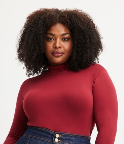 Blusa Básica en Viscolycra con Cuello Alto Curve & Plus Size 4