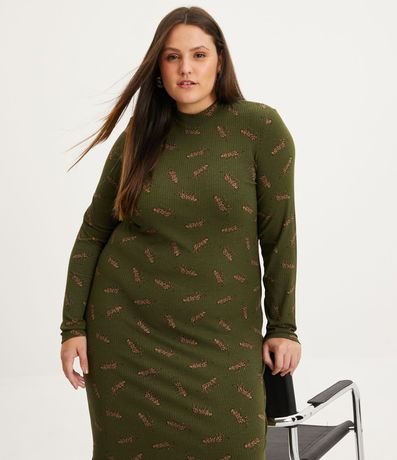 Vestido Midi en Ribana con Estampado de Jaguar Curve & Plus Size 3