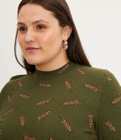 Vestido Midi en Ribana con Estampado de Jaguar Curve & Plus Size 4