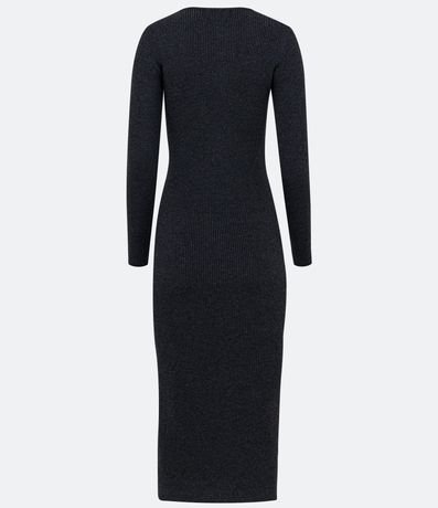 Vestido Midi de Punto Ajustado y con Cuello Barco 6