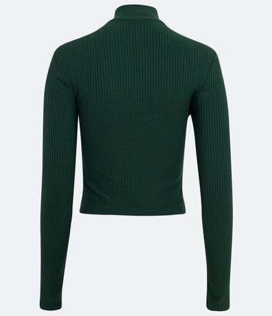 Blusa Cropped en Viscosa Texturizada con Cuello Largo 2