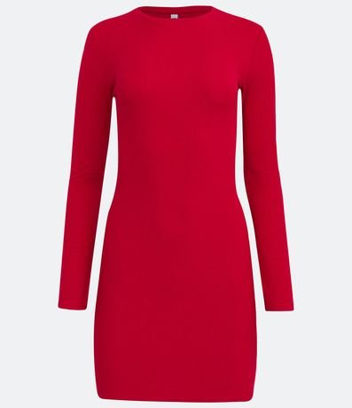 Vestido Liso Manga Larga Ribana