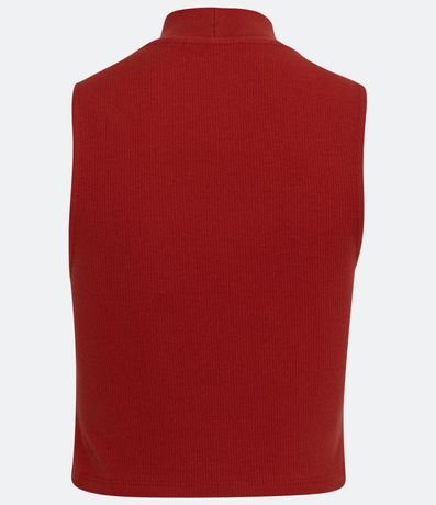 Blusa Cropped Básica sin Manga en Algodón con Cuello Alto 7