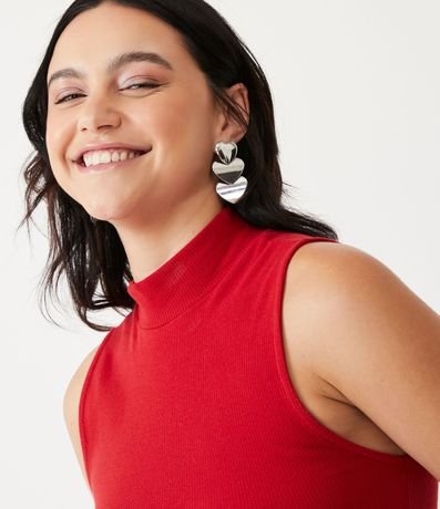 Blusa Cropped Básica sin Manga en Algodón con Cuello Alto 4