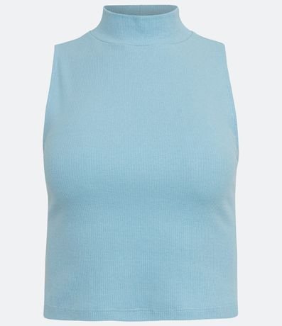 Blusa Cropped Básica sin Manga en Algodón con Cuello Alto 6