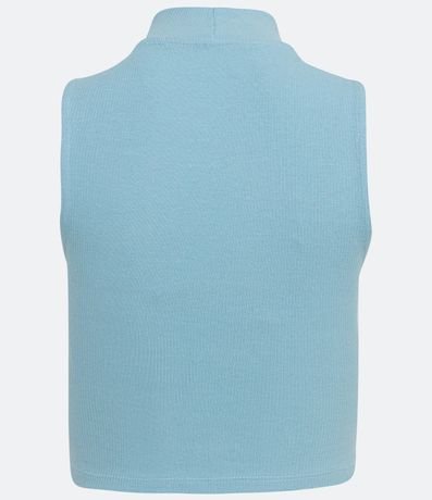 Blusa Cropped Básica sin Manga en Algodón con Cuello Alto 7