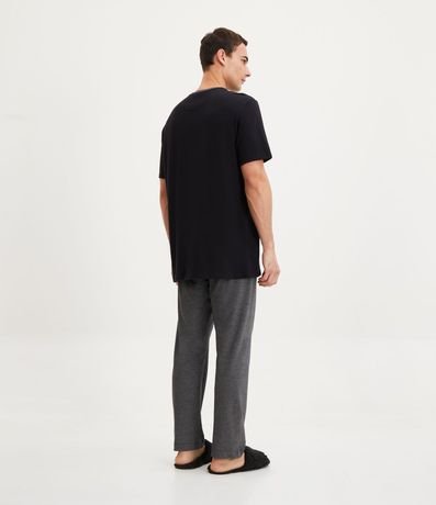 Pijama Largo en Algodón con Textura y Manga Corta 2