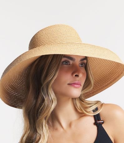 Sombrero de Playa Texturizado con Ala Curvada