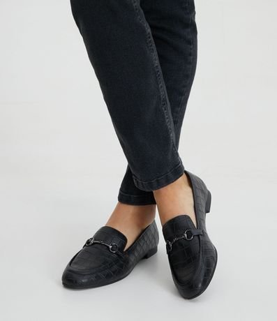 Zapato Loafer con Textura Croco y Detalle en la Parte Superior 6