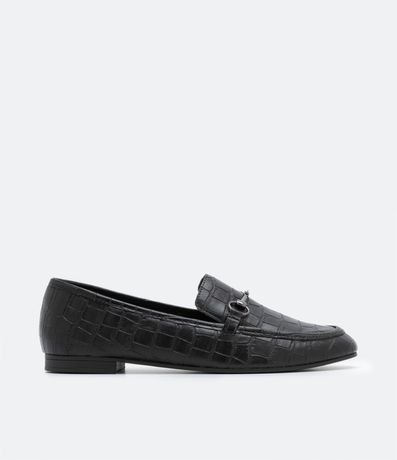 Zapato Loafer con Textura Croco y Detalle en la Parte Superior 1