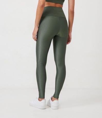 Pantalón Legging Deportiva en Poliamida Acanalada con Cintura Alta 3