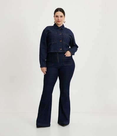 Pantalón Flare Jeans con Cremallera Frontal Curve & Plus Size 1