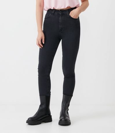 Pantalón Skinny Cintura Alta en Jeans Desteñido con Bolsillos 2
